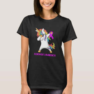 Ph Alzheimer S Awareness Unicorn Dabbing Costume W T-Shirt