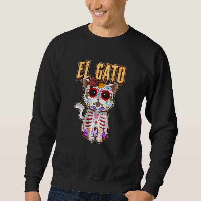 Ph Cat Sugar Skull Lover Halloween Party Costume C Sweatshirt (Front)