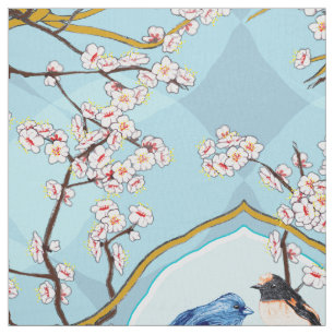 PH&D Bluebird Vignette Toile Fabric Sky Blue