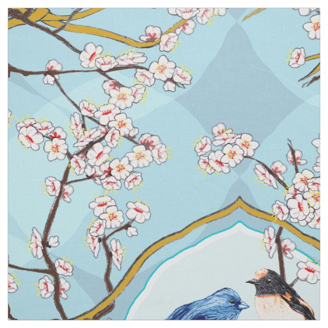 PH&D Bluebird Vignette Toile Fabric Sky Blue (Swatch)