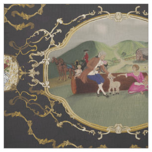 PH&D French Toile Fabric Black and Gold