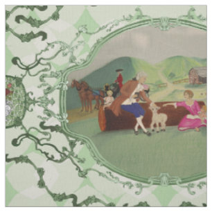 PH&D French Toile Fabric Mint Green