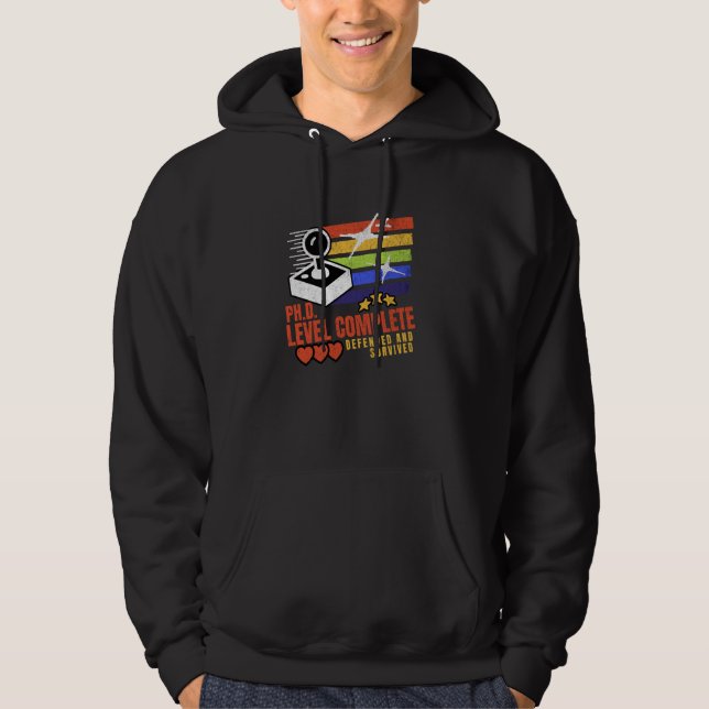 Ph.D. Level Complete  PhD Graduation  Dissertation Hoodie (Front)