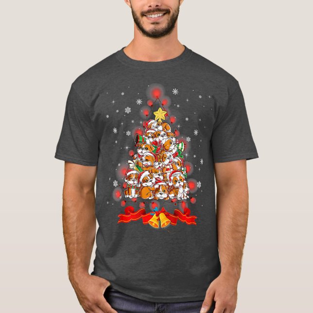 Ph English Bulldog Christmas Tree Dog Xmas Gift T-Shirt (Front)