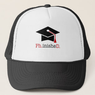 ph.inishe.d trucker hat