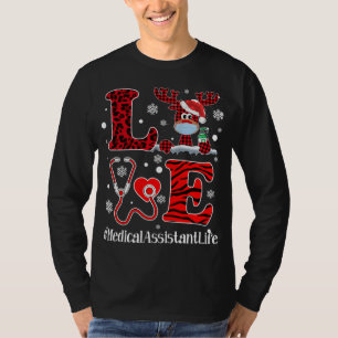 Ph Love Plaid Leopard Christmas Medical Assistant T-Shirt