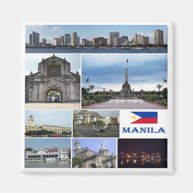 PH - Philippines - Manila - Collage Mosaic Magnet (Front)