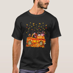 Ph Thanksgiving Pilgrim Hat Flamingo With Turkey T-Shirt