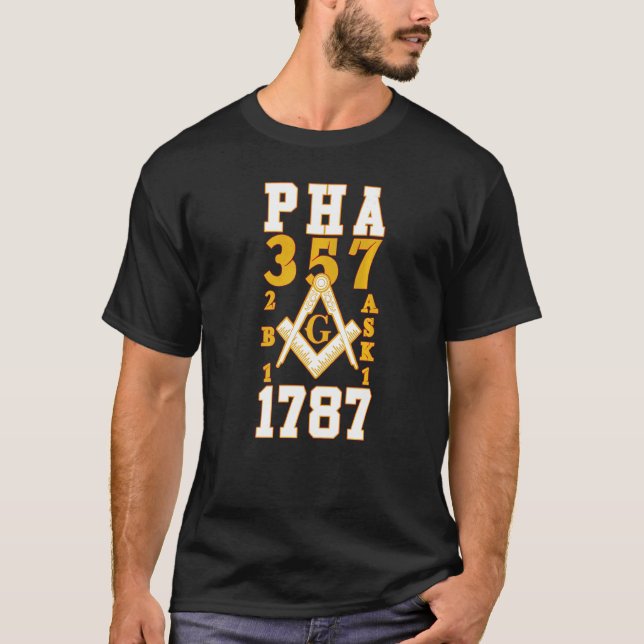 Pha 357 Mason 1987 2b1ask1 Compass Square Father's T-Shirt (Front)
