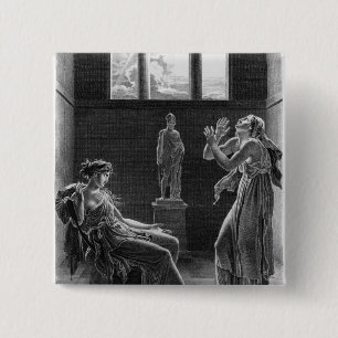 Phaedra and Oenone, illustration from Act I 15 Cm Square Badge