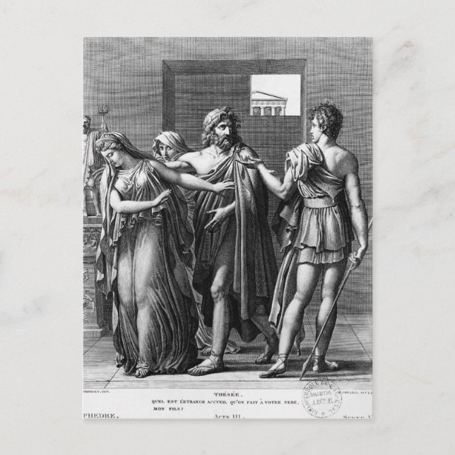 Phaedra, Theseus and Hippolytus Postcard (Front)