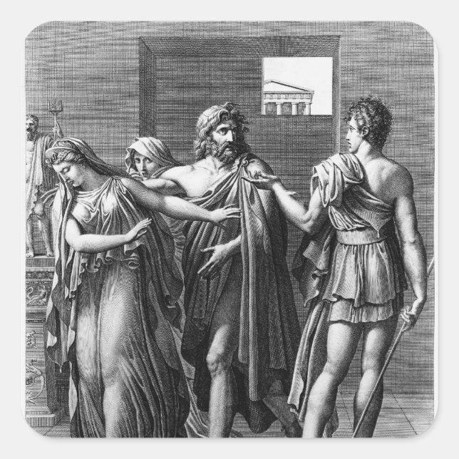 Phaedra, Theseus and Hippolytus Square Sticker (Front)