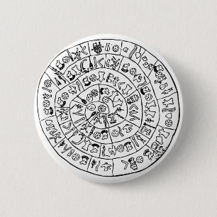 Phaistos disc 6 cm round badge
