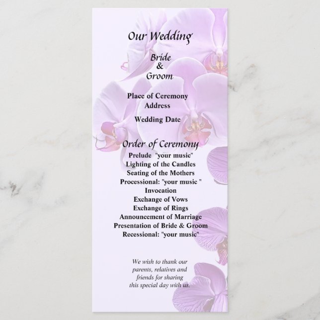 Phalaenopsis Orchids Large and Small Program (Front)