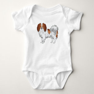 Phalène With Red Details Happy Toy Breed Dog Baby Bodysuit