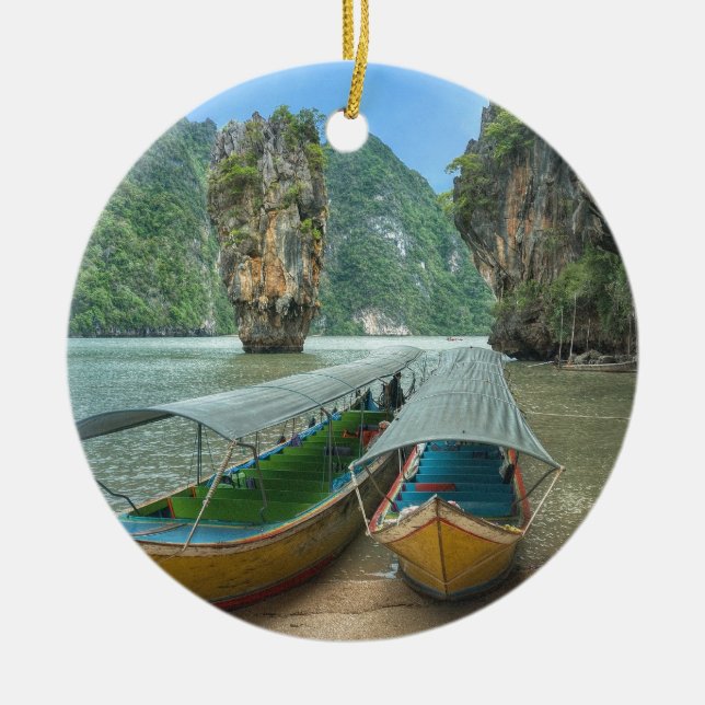 Phang Nga, Thailand Ceramic Tree Decoration (Front)