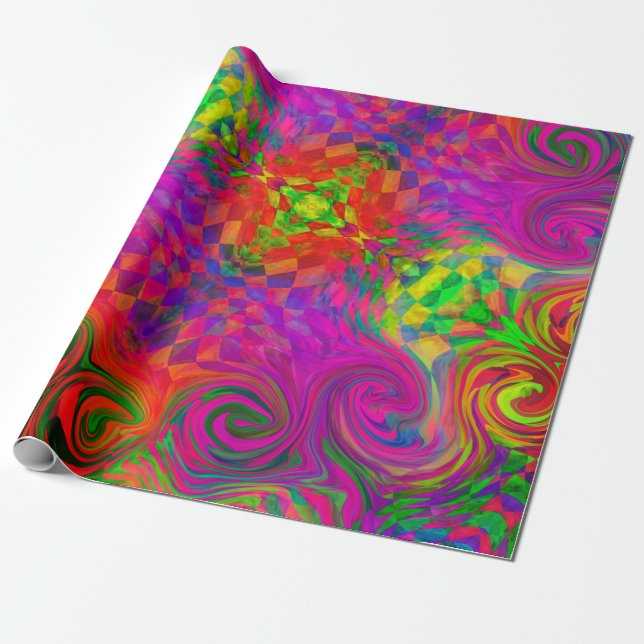 [Phantasmagoria] Warped Swirling Colours Wrapping Paper (Unrolled)
