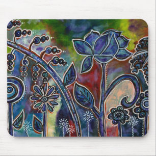 Phantasmagoric Lotus Flower Garden Original Art Mouse Pad
