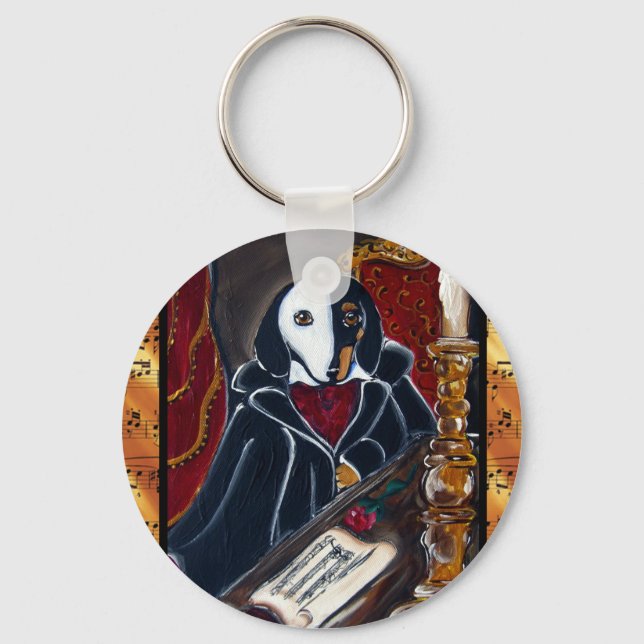 Phantom Dachshund Key Ring (Front)