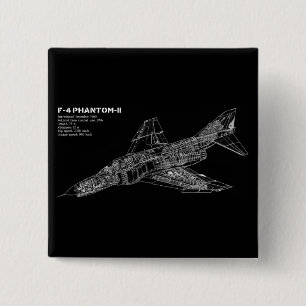 Phantom Fighter Jet (Supersonic Aircraft) Pilot 15 Cm Square Badge