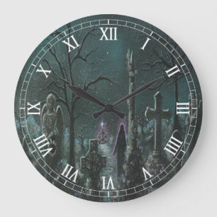 Phantom Graveyard Round Roman Numerals Clock