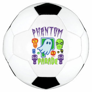 Phantom parade spooky ghost skull design soccer ball