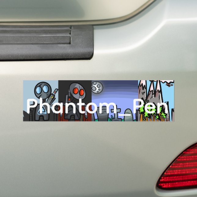 Phantom_Pen Bumper Sticker (On Car)