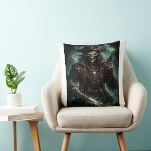 Phantom Pirate Skull – Dark Fantasy Reaper Cushion