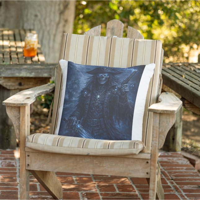 Phantom Pirate Skull – Dark Fantasy Reaper Cushion (Chair)