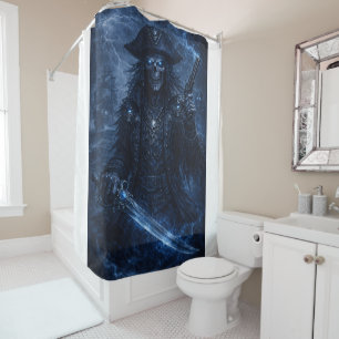 Phantom Pirate Skull – Dark Fantasy Reaper Shower Curtain