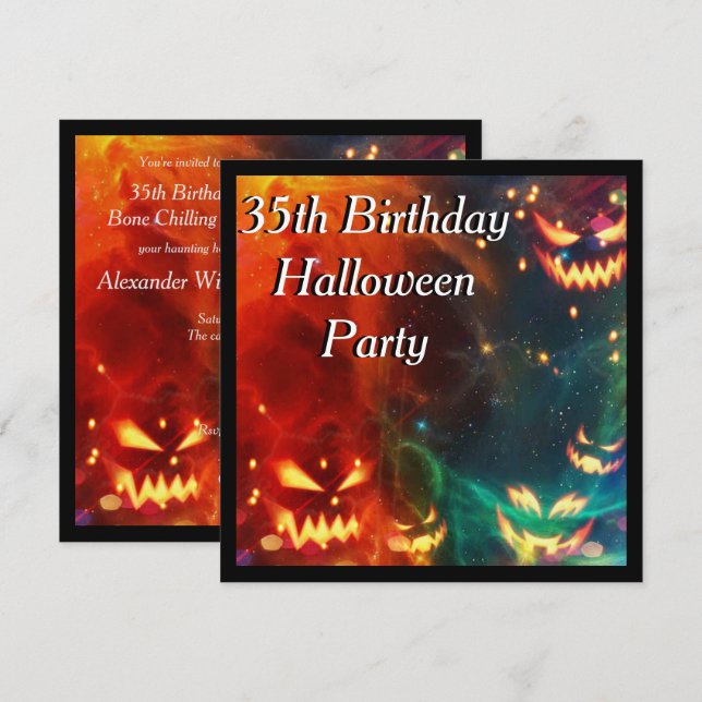 Phantom Pumpkins 35th Birthday Party Invitation (Front/Back)
