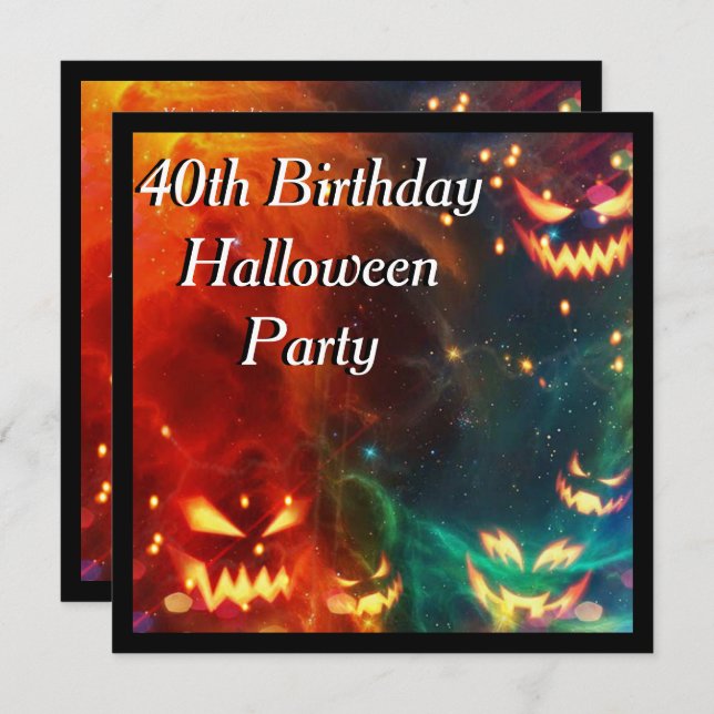 Phantom Pumpkins 40th Birthday Party Invitation (Front/Back)