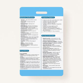 Pharamcolgy Quick Reference Badge ID Badge