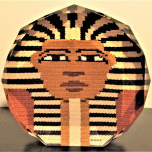 Pharaoh Artisan Crochet Print on Free Standing Photo Block