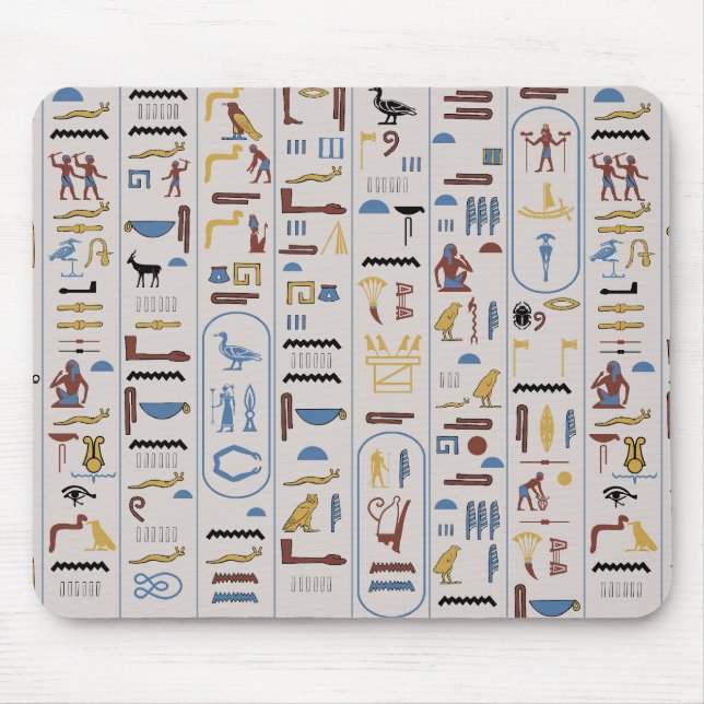Pharaoh Ash Background Ancient Hieroglyphs Mouse Pad (Front)