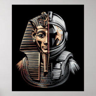 Pharaoh Astronaut Bridging Ancient Future Worlds Poster