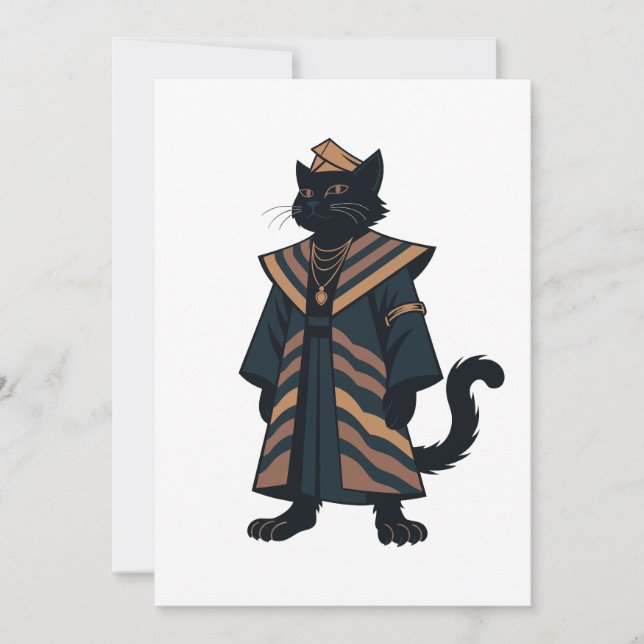 Pharaoh Black Cat Greeting Card (Front)