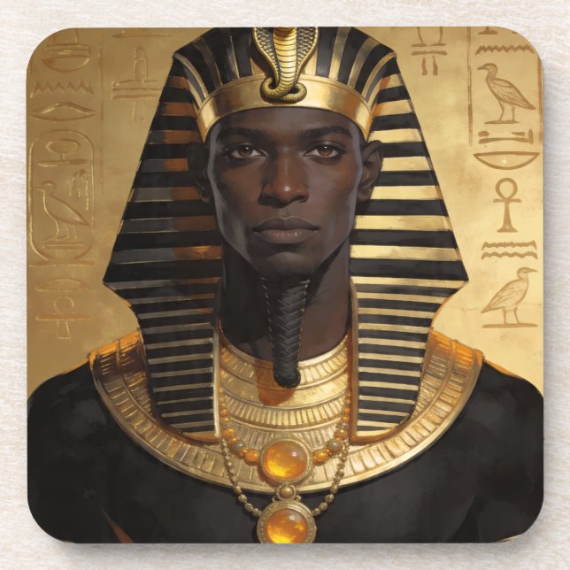 Pharaoh Energy — Ancient African King Modern Art  Coaster (Front)