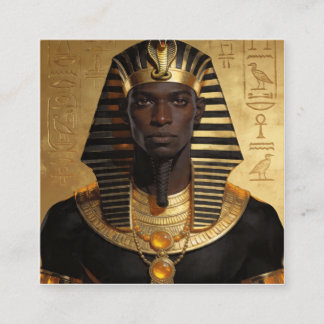 Pharaoh Energy — Ancient African King Modern Art  Square Business Card
