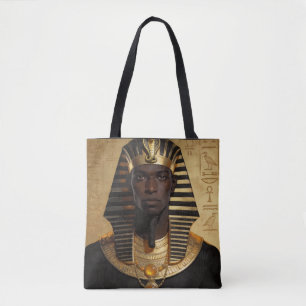 Pharaoh Energy — Ancient African King Modern Art Tote Bag