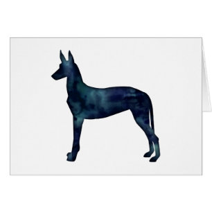 Pharaoh Hound Black Watercolor Silhouette Card
