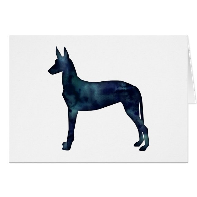 Pharaoh Hound Black Watercolor Silhouette Card (Front Horizontal)