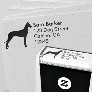 Pharaoh Hound Dog Breed Silhouette Return Address Self-inking Stamp