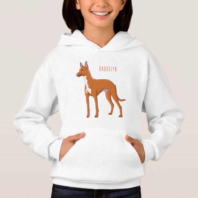 Pharaoh hound dog cartoon illustration (Front)