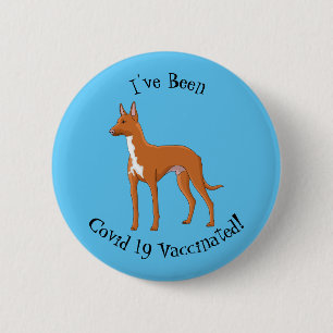 Pharaoh hound dog cartoon illustration 6 cm round badge