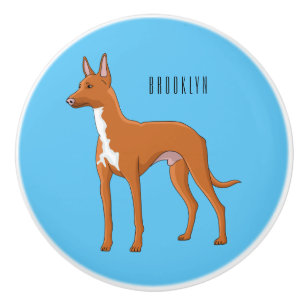 Pharaoh hound dog cartoon illustration ceramic knob