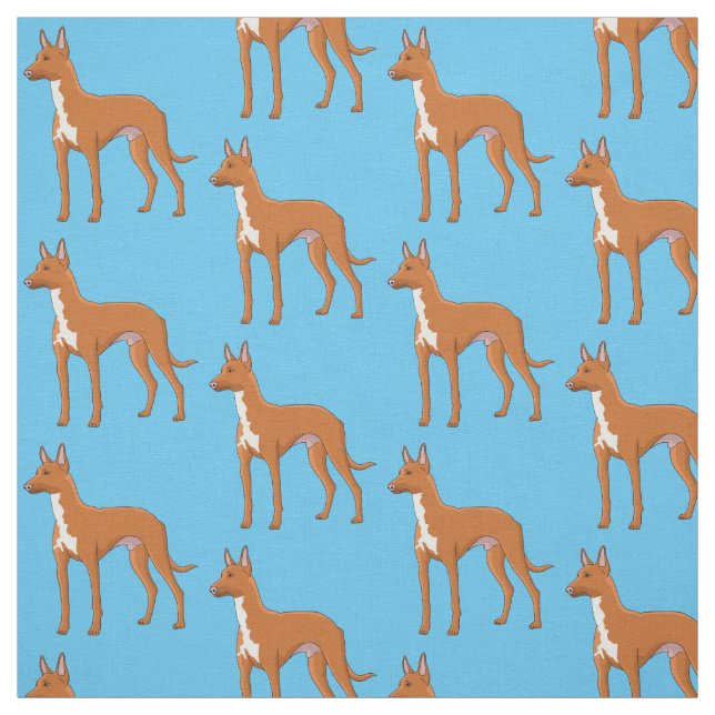 Pharaoh hound dog cartoon illustration fabric (Swatch)