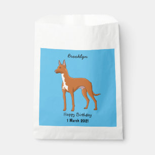 Pharaoh hound dog cartoon illustration favour bag