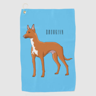 Pharaoh hound dog cartoon illustration golf towel