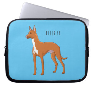 Pharaoh hound dog cartoon illustration  laptop sleeve